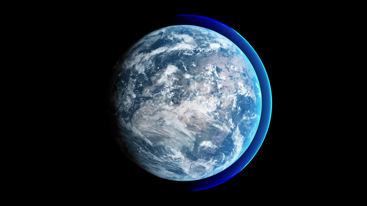 지구의 밤과 낮 - 현실적인 지구 우주에서 도시 불빛과 해가 뜨는 - 우주에서 회전하는 영화적 현실적인 지구 - 알파 채널은 4k 애플 프로스 4444 파일을 다운로드 할 때 포함됩니다.