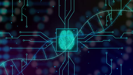 animación del procesamiento de datos sobre un fondo negro