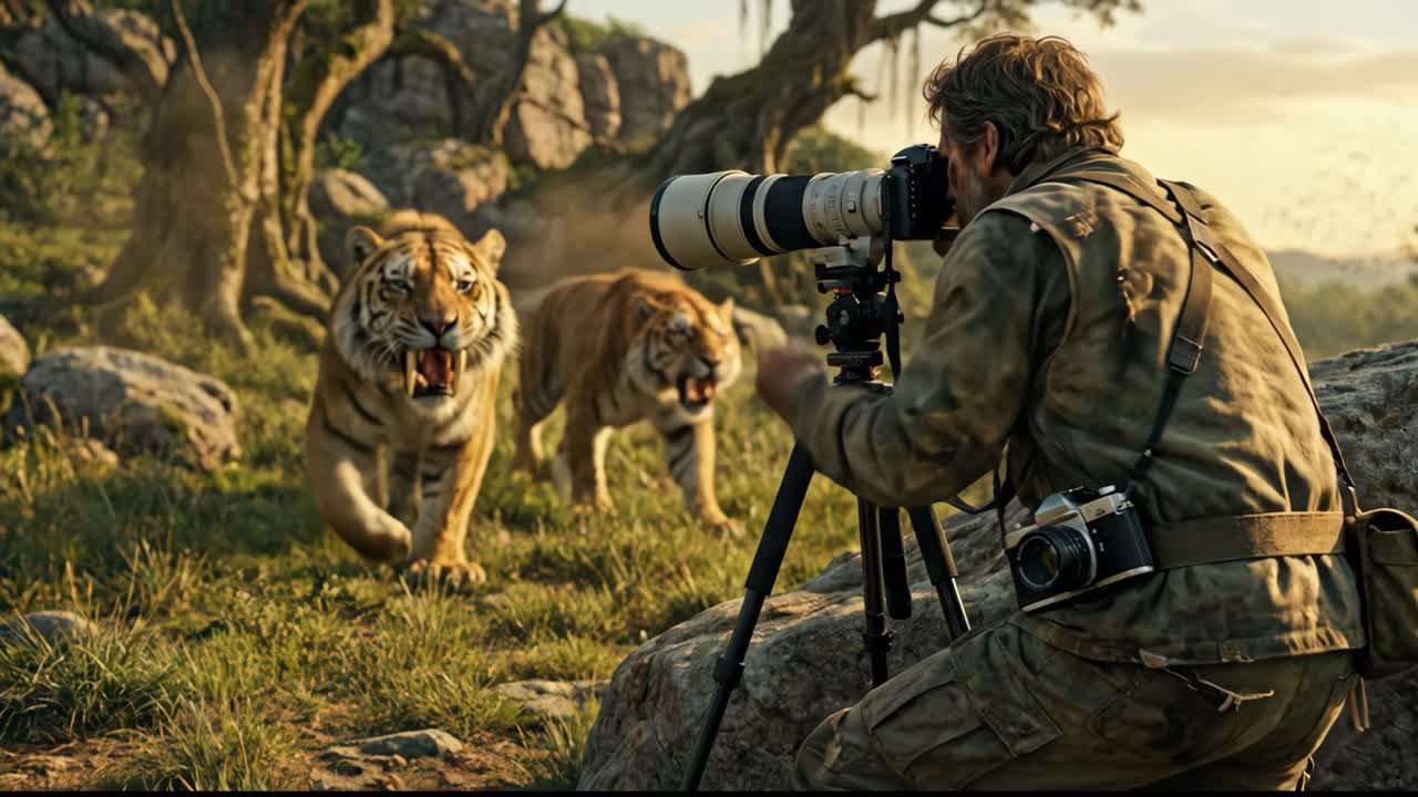 Fotografo naturalista cattura due tigri in una giungla lussureggiante