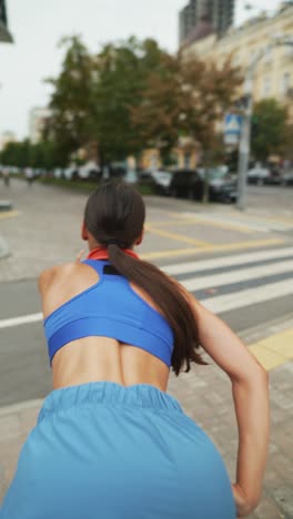 woman stretching outdoors