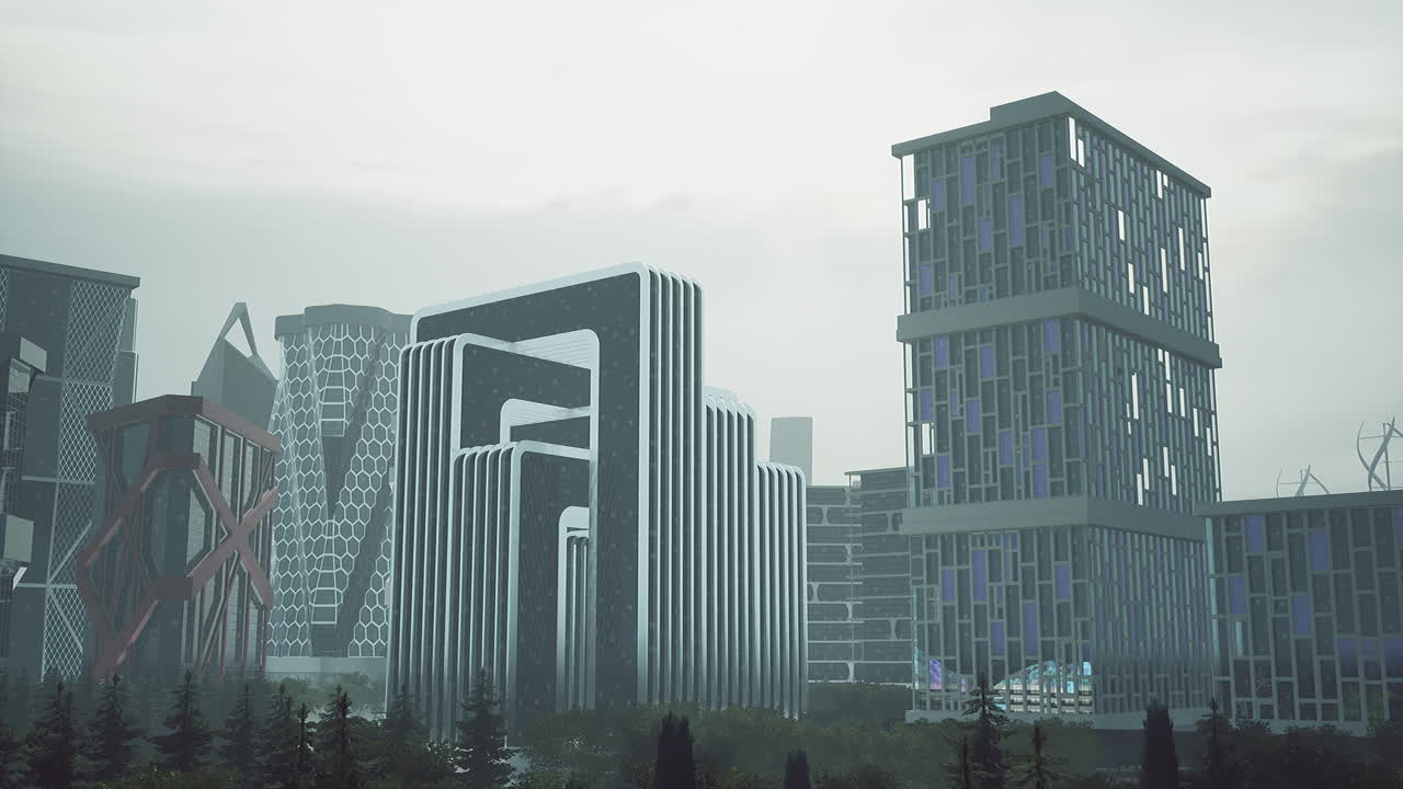 paisaje urbano futurista