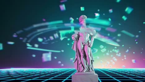 estatua clásica retro futurista