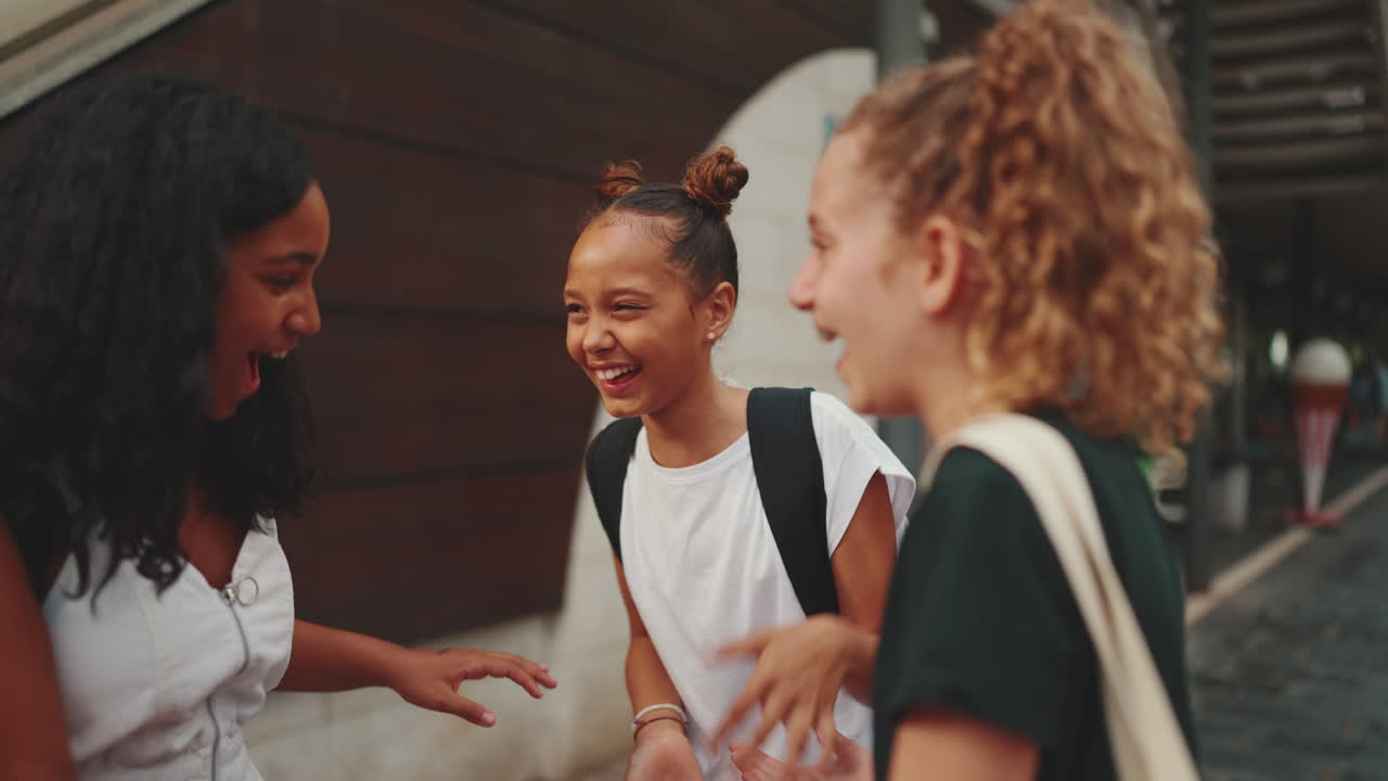 Group of Teenagers Talking and Smiling