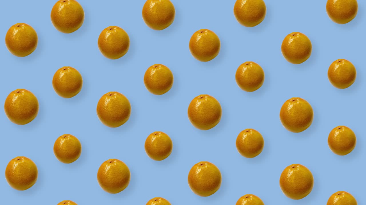 patrón de frutas coloridas de pomelos frescos. patrón sin costuras con pomelos. diseño de arte pop. animación realista. movimiento de video 4k