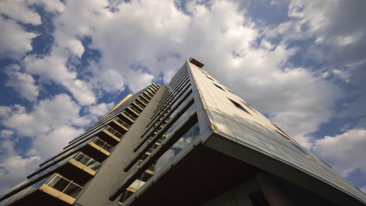 Time Lapse footage of housing apartment residential complex Amfiteater in Žilina City, Slovakia.