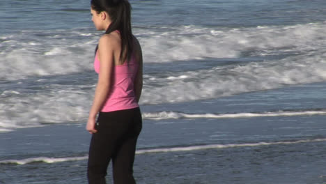 Woman-Enjoying-Beach-Life