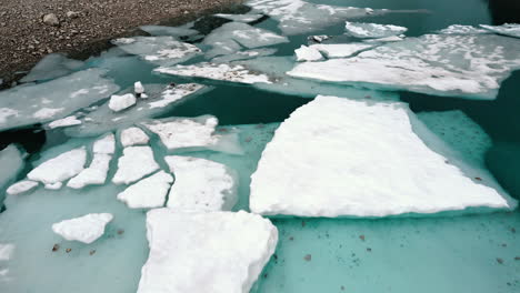 melting ice on a glacial lake