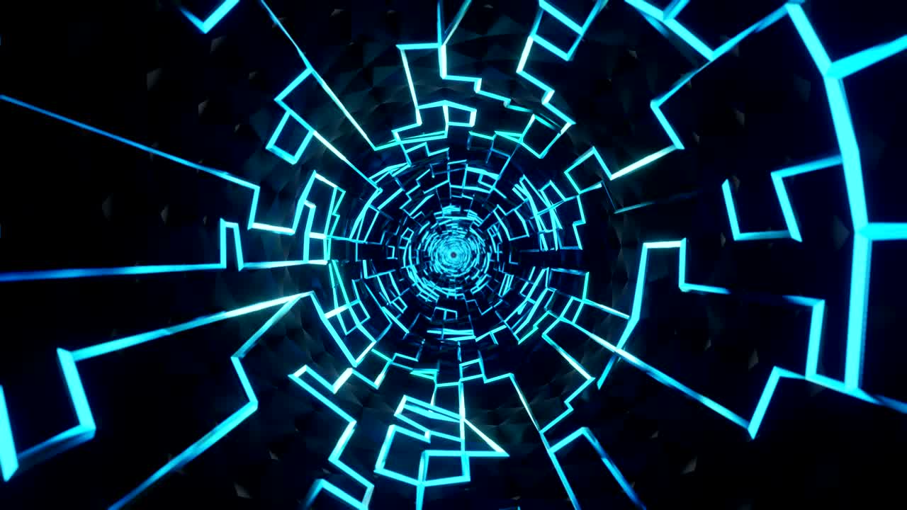 Endless virtual technology tunnel.