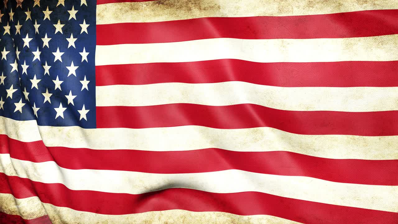 bandera sucia de los estados unidos de américa de la guerra agitando