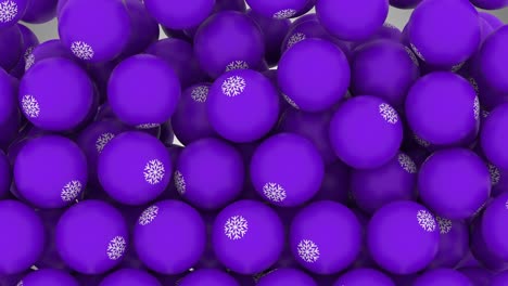 animación de bucle bolas que caen con el signo de copo de nieve
