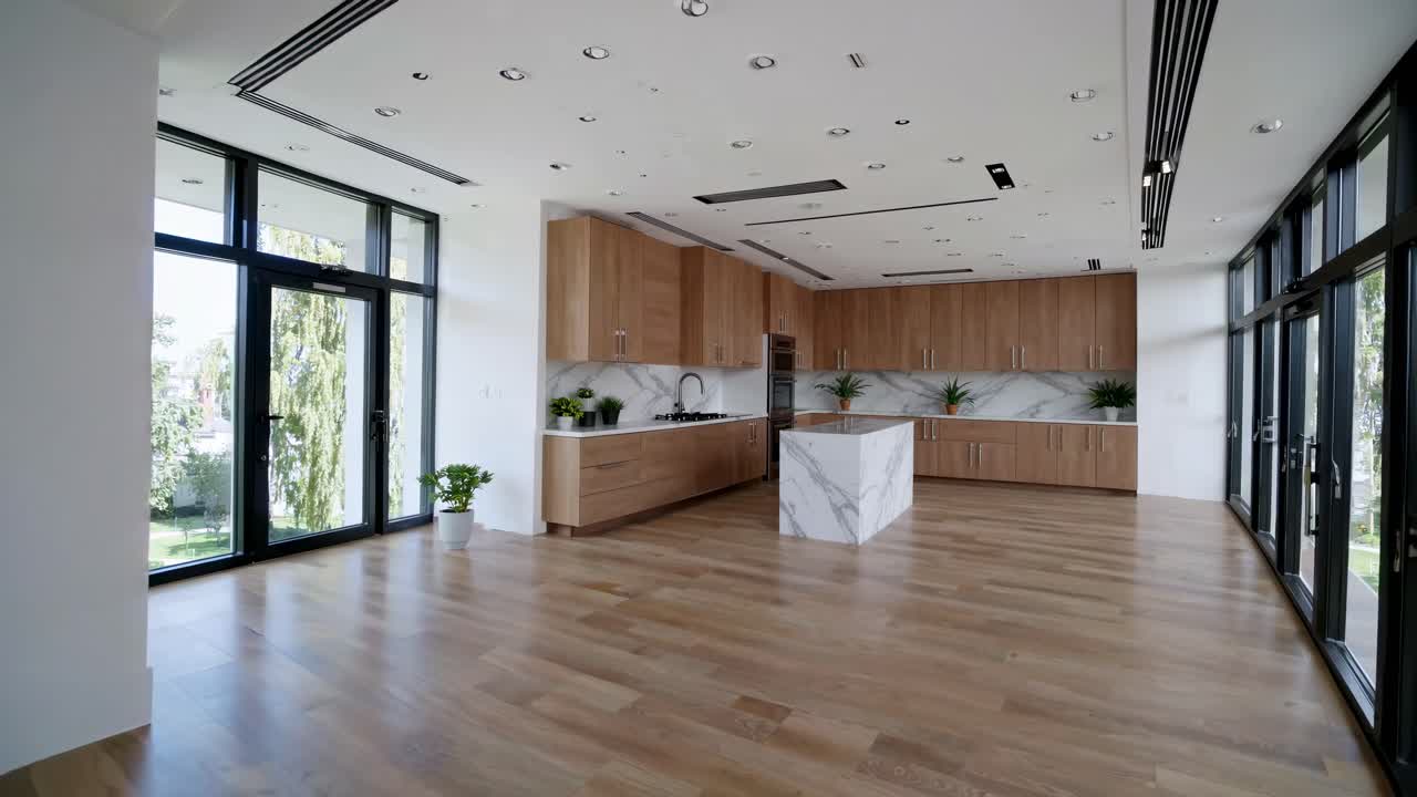 Modern Kitchen Interior Design with Marble Accents