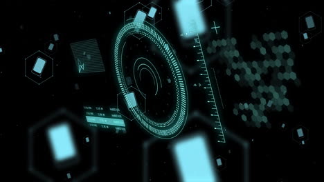 animation of data processing over dark background