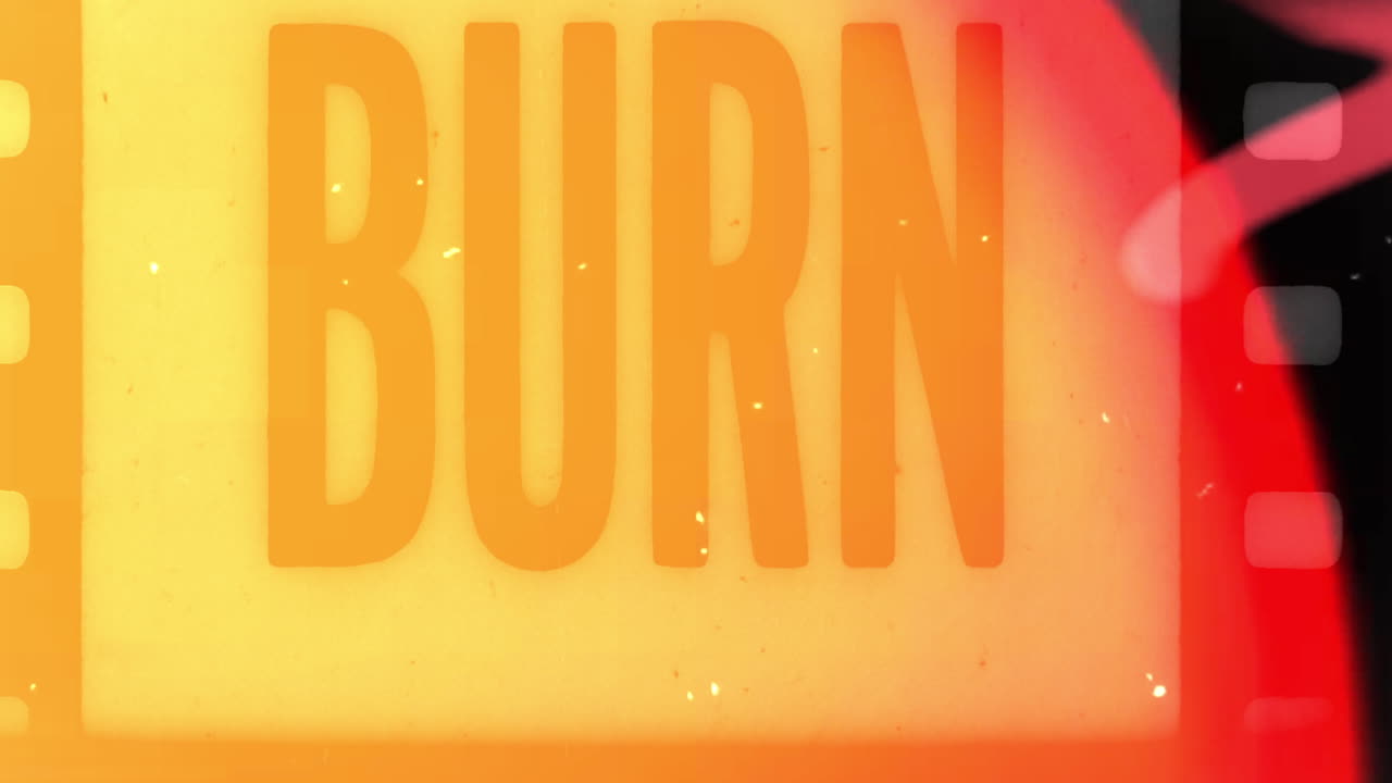 Vintage Film Burn and Scratches with Text Overlays