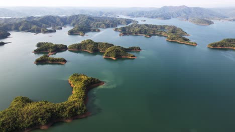 a panorama of tà đùng in vietnam asia, a lake caused by a hydroelectric power plant