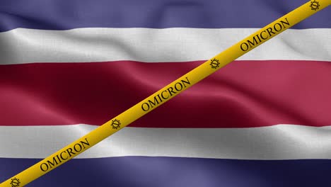 omicron variant and ban strip on costa rica flag