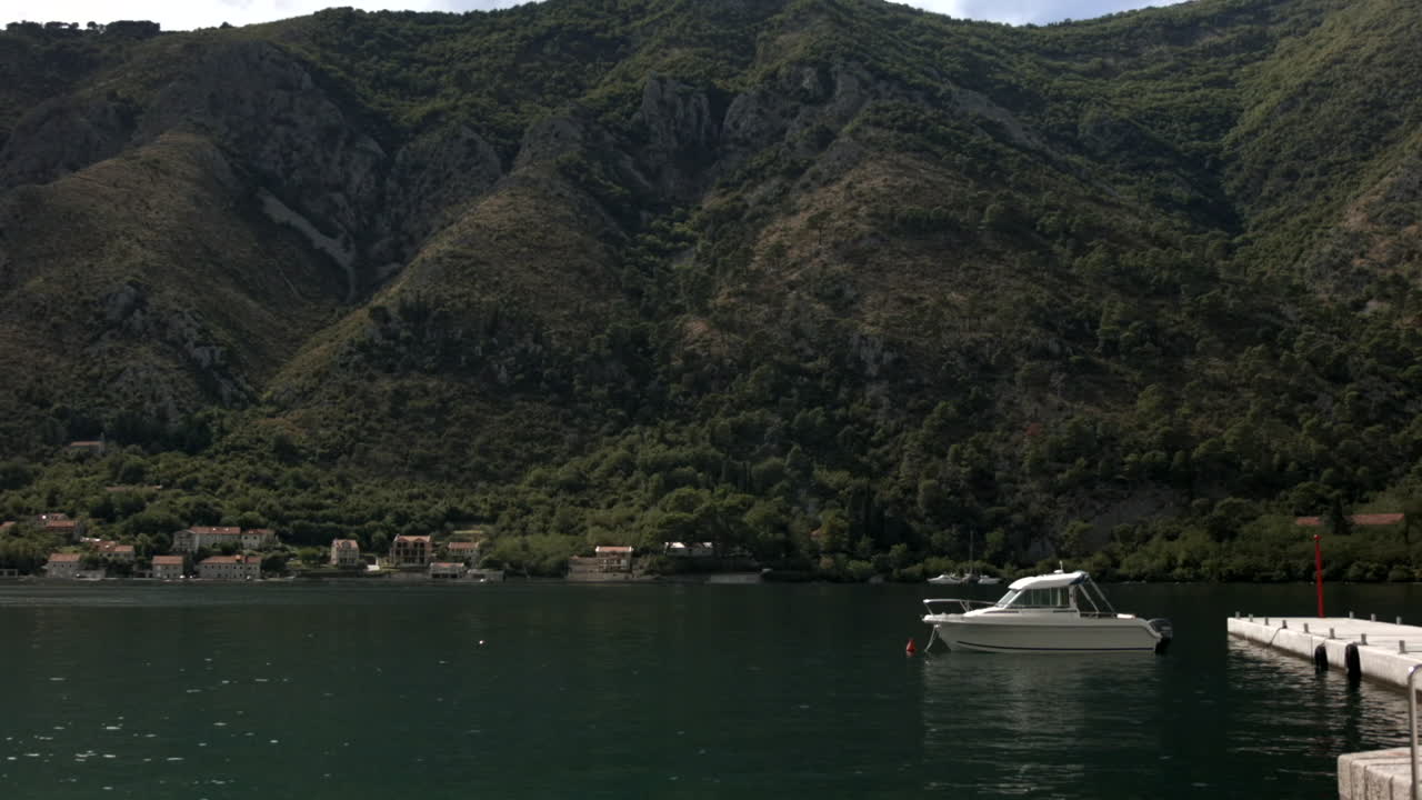 Serene Mountain Bay with Boat