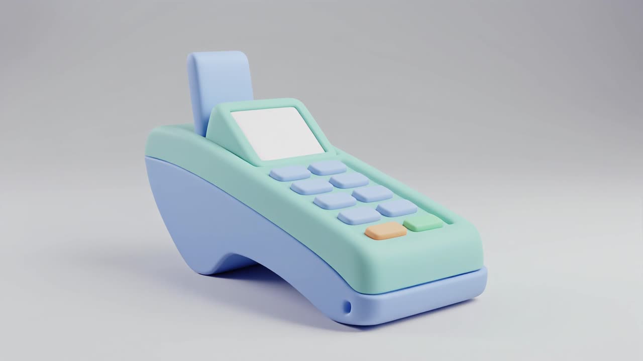 Pastel 3D Animated Point of Sale Terminal Transformation