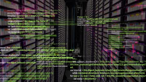 animation of data processing against computer server room