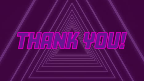 animation of the words thank you! written in neon glowing pink letters