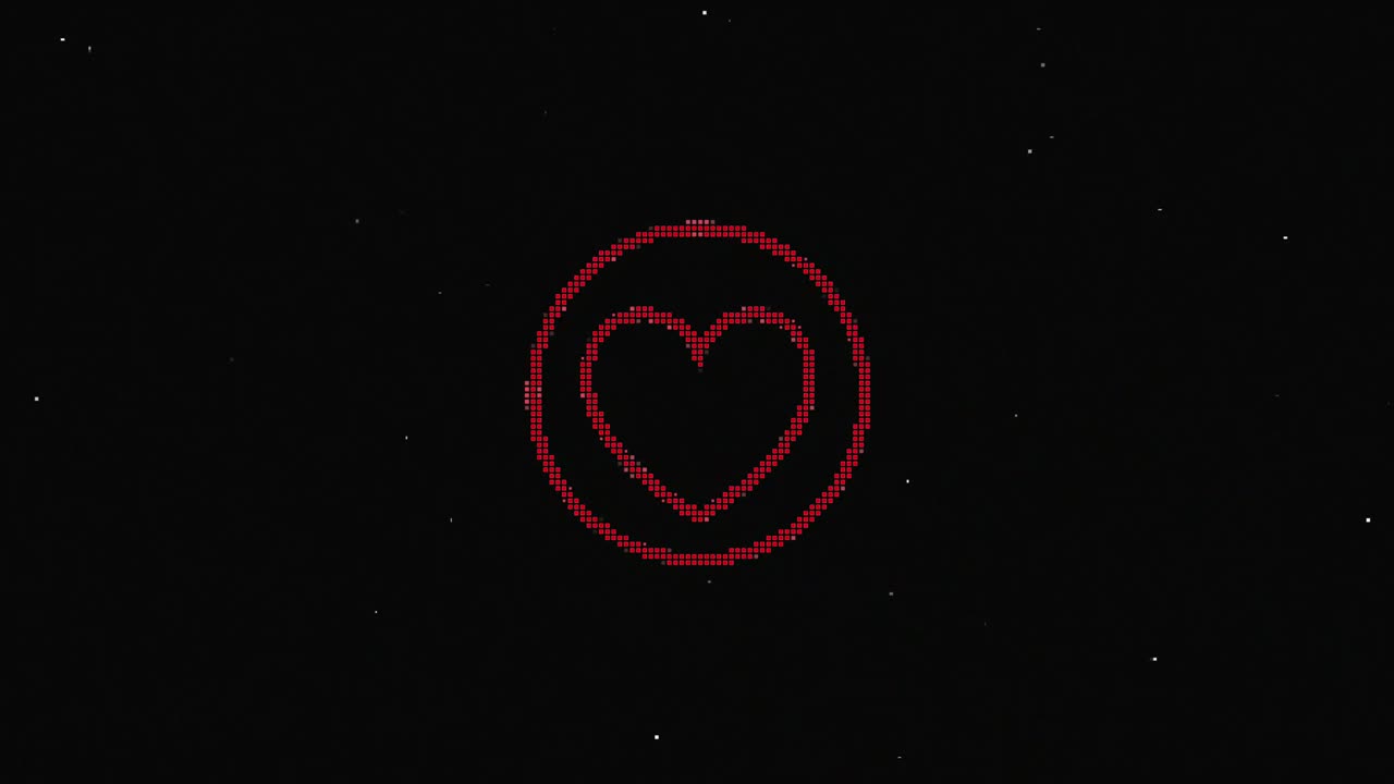 픽셀 심장 hud 디지털 오래된 tv 스크린에 홀로그램 상징 무결 루프 고장 애니메이션, 심장, 역동적인 레트로 및 즐거운, 다채롭고 빈티지 비디오 영상.