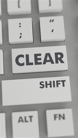 presionar el botón claro en el teclado vídeo vertical