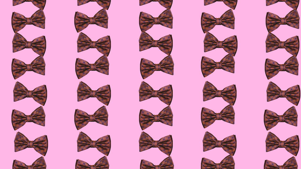 Animazione di papillon che fluttuano su sfondo rosa