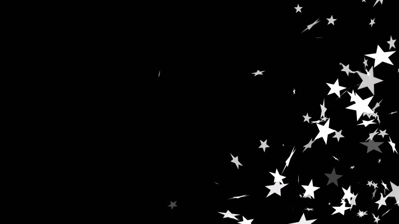 animación de estrellas de navidad cayendo sobre un fondo negro