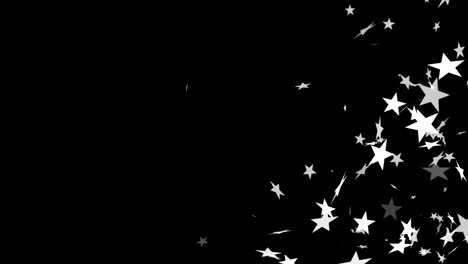 animación de estrellas de navidad cayendo sobre un fondo negro