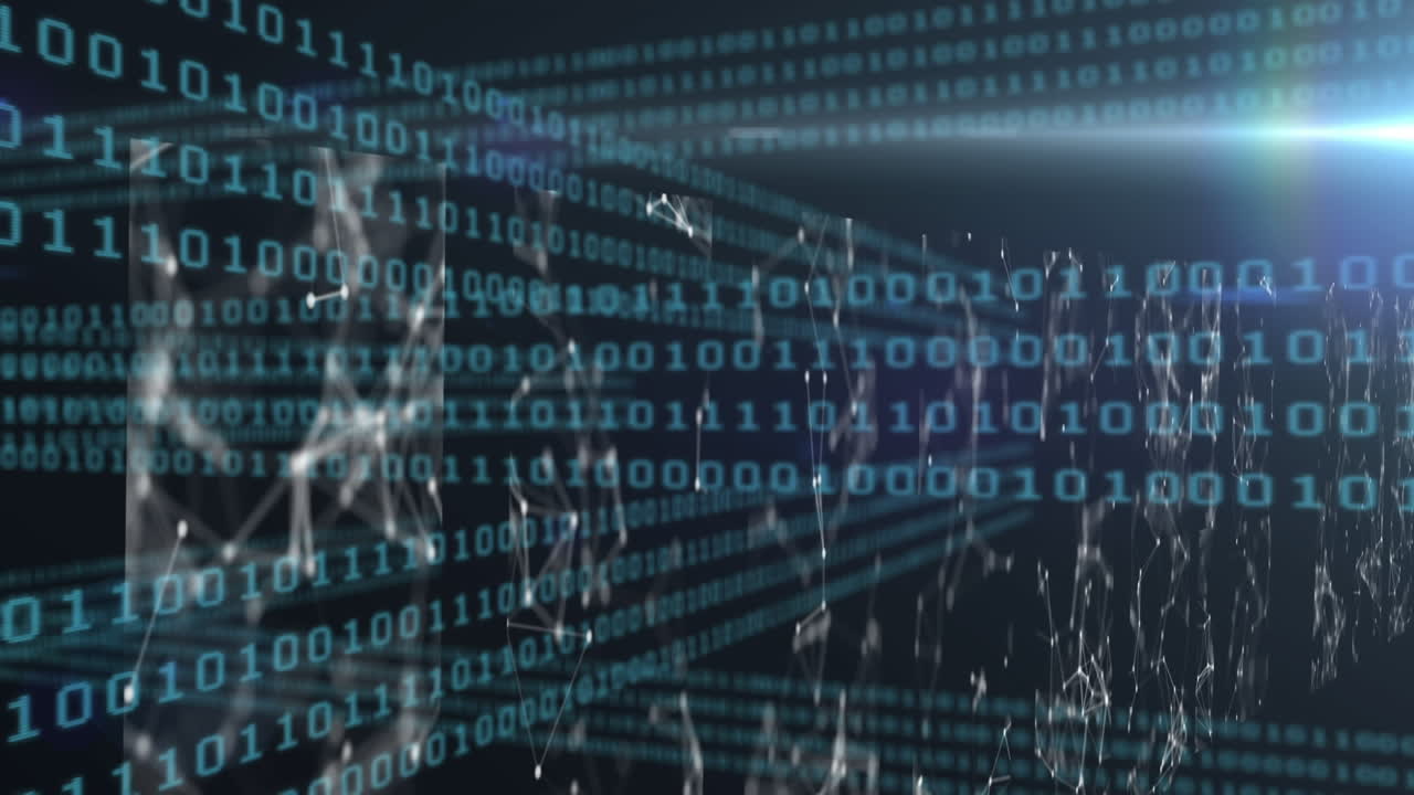 Network of connections against black background