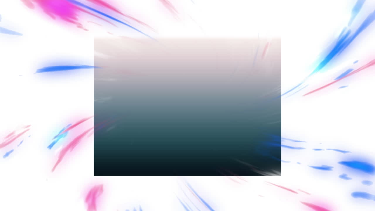 animación de coloridas formas geométricas en movimiento y luces sobre fondo blanco