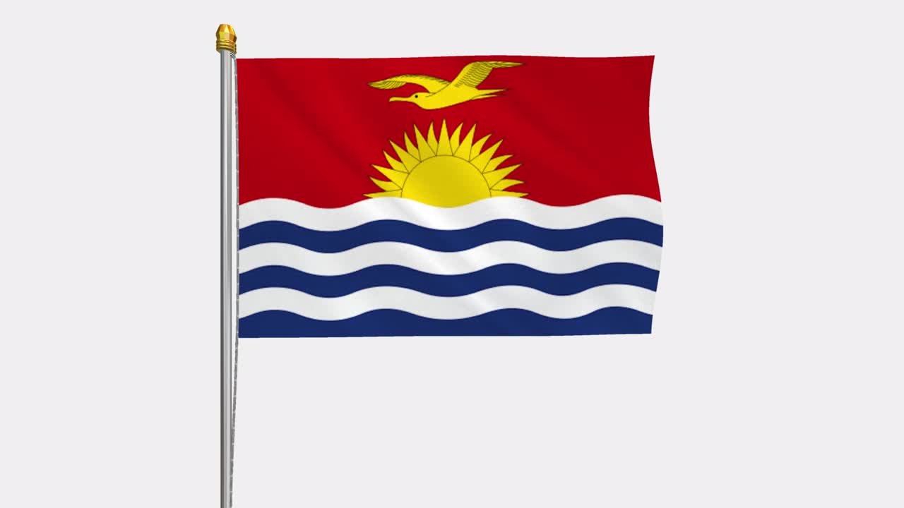 바람에 날아다니는 키리바티 발의 루프 비디오, 4k의 느린 동작 비디오, 알파 채널