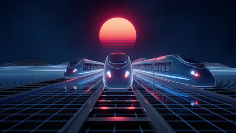 digital high speed railway bullet train, 3d rendering.