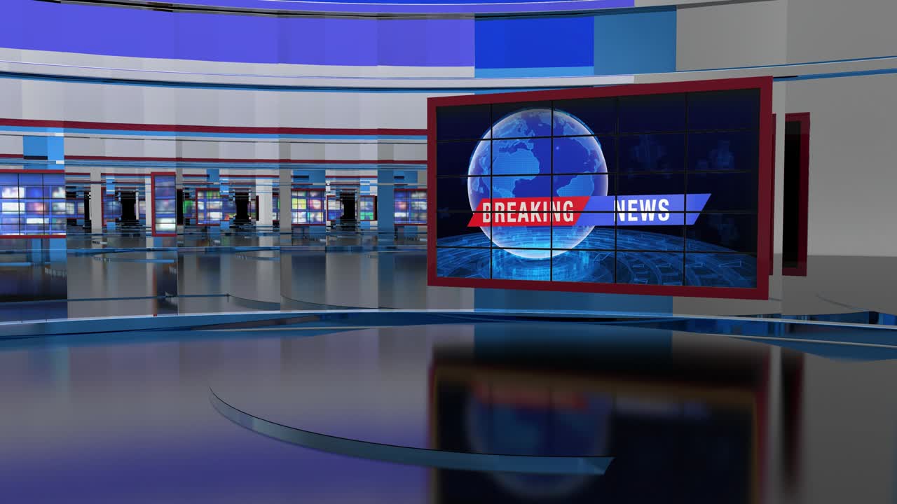 el bucle de fondo del estudio de noticias virtual en 3d