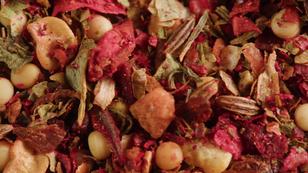 Close-Up of Colorful Dried Spices and Herbs Mixture