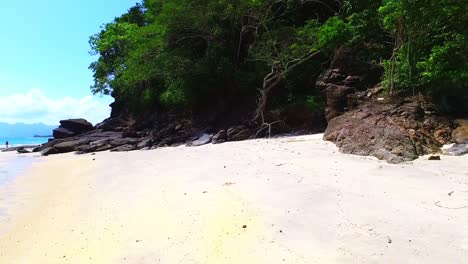 paradise beach of white sand with the island of langkawi malaysia