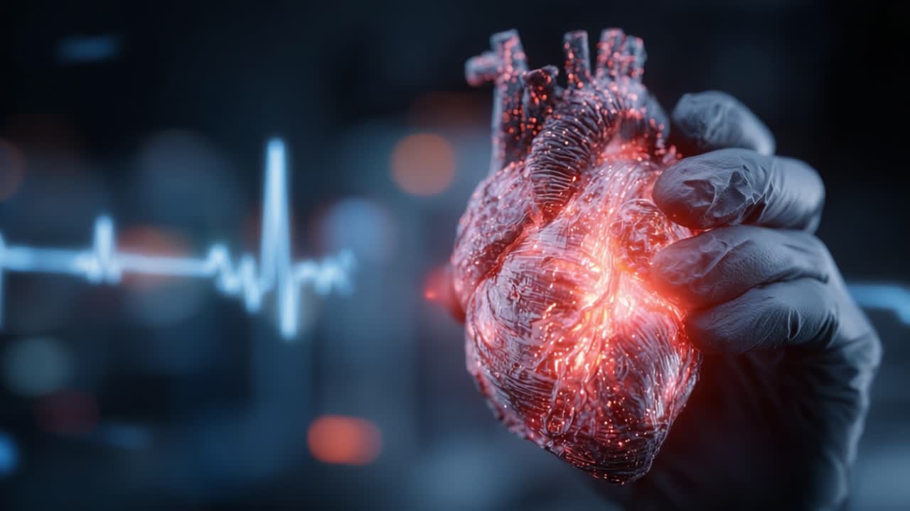 Examining the Intricate Beauty of the Heart: A Visually Striking Depiction of a Human Heart Surrounded by Vital Signs and Advanced Medical Imagery