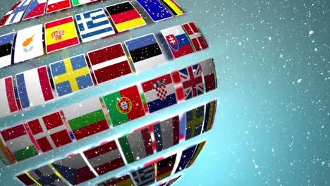 globo hecho de banderas de los países de la ue