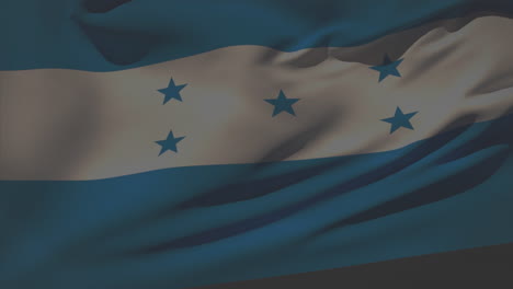 animación de la bandera de honduras ondeando sobre los fuegos artificiales