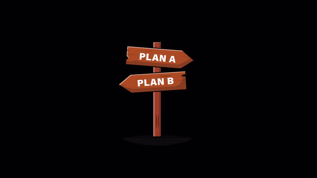 Wooden Signpost Showing Plan A and Plan B Options