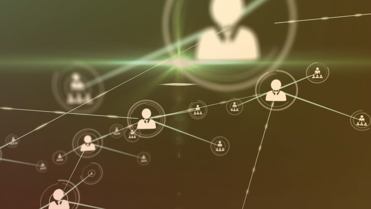 Animation of network of connections with icons