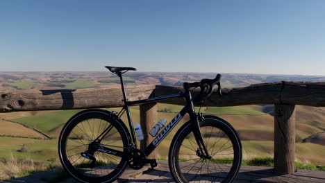 road bike on a scenic countryside viewpoint