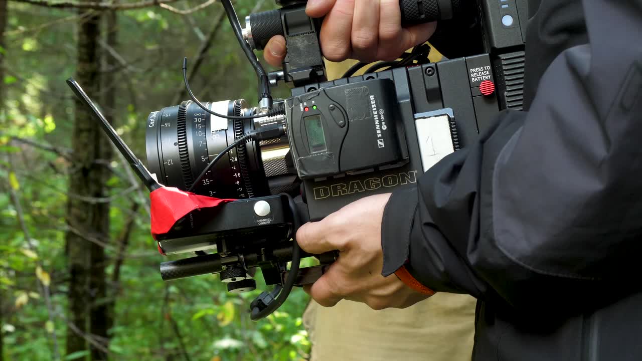 Professional Camera in a Forest Setting