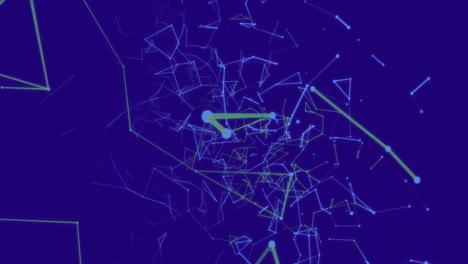 animación de la red de conexiones sobre fondo azul