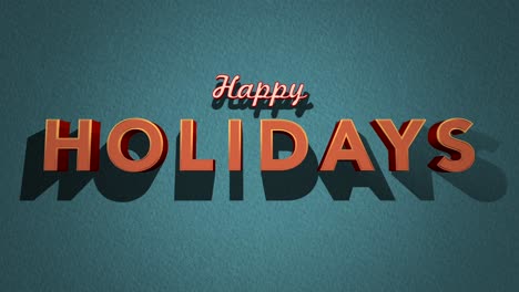 3d paper effect happy holidays in orange and blue on dark blue background