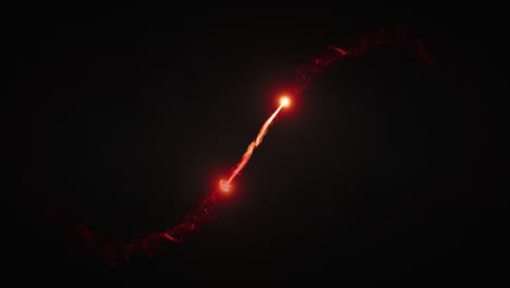 vuelo de brillo rojo como luz parpadeante. partículas brillantes de navidad y chispas plantilla de entrada en fondo negro con alfa. efecto de polvo mágico de lujo con bokeh y brillo. rastro de polvo render
