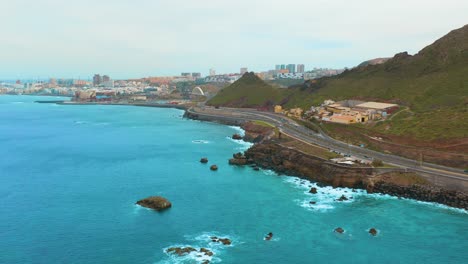 Drone-shot-of-a-Highway-on-the-coast