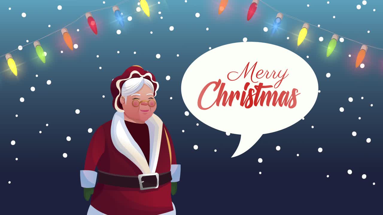 merry christmas lettering in lettering and santa wife