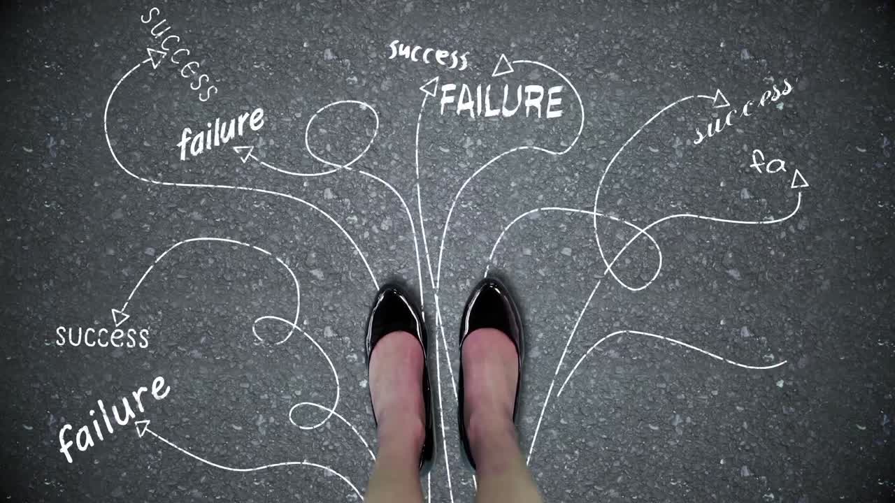 화살에 대항하는 사업가 여성의 복합 비디오