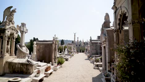 cemetery with ornate tombs