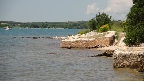 remains of foundations roman villa medulin, istria county, croatia